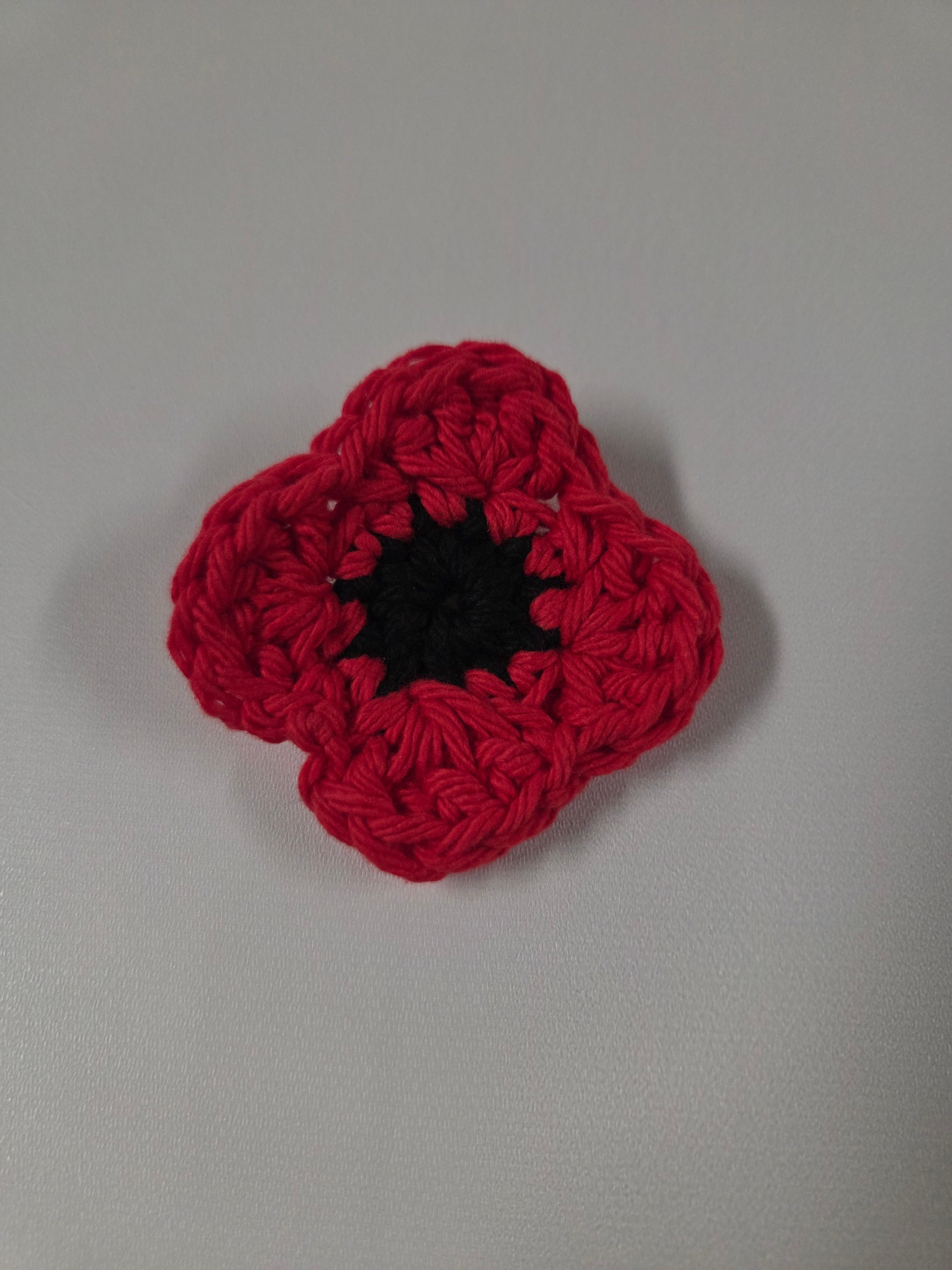 Crochet Poppy Brooch