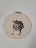 Field Mouse on a Dandelion 6" Embroidery Hoop