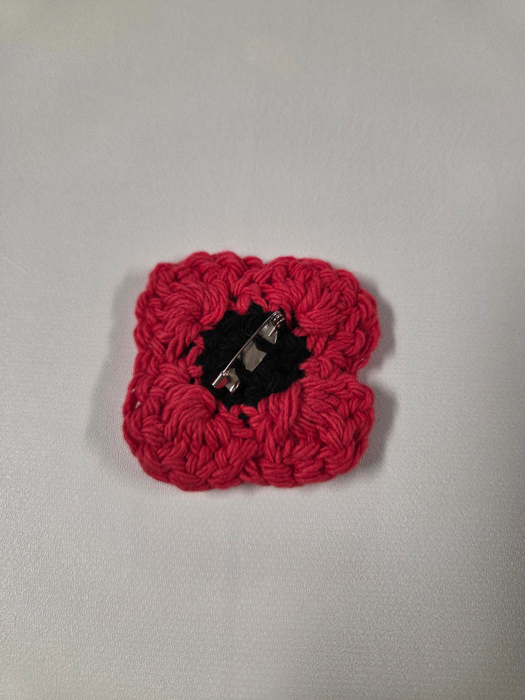 Crochet Poppy Brooch